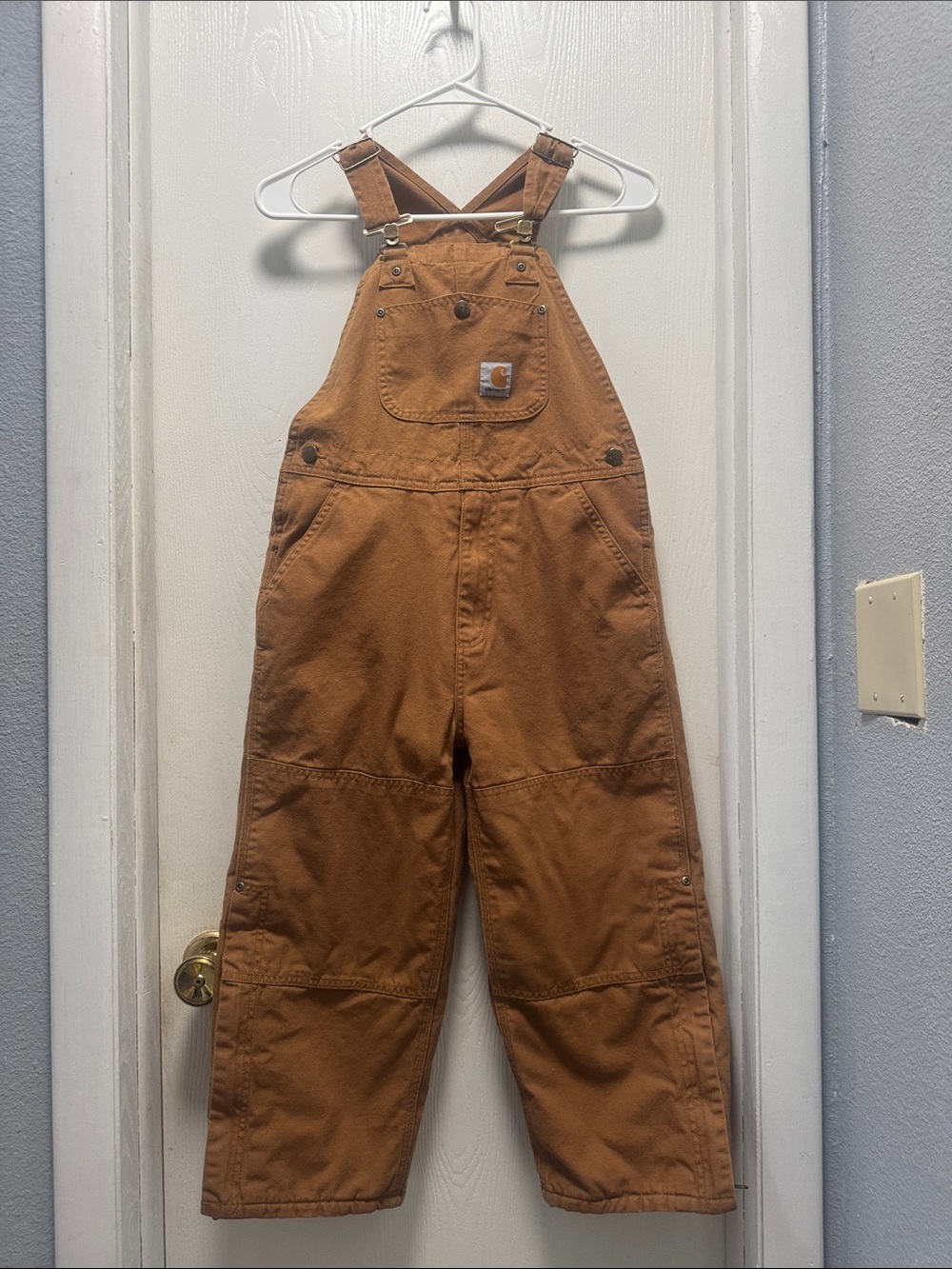 Carhartt Kids Caramel Brown Canvas Overalls